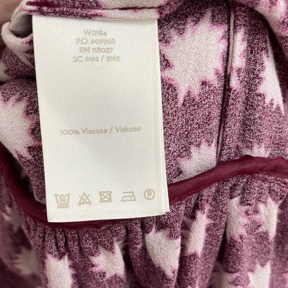 Boden Women's Size US 18L (Tall) Wine Red/Pink Printed Ruffle Dress - Picture 6 of 7